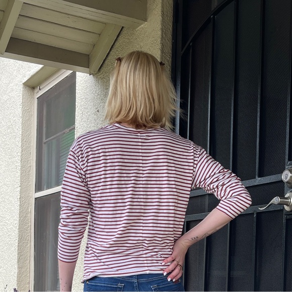 AYR Ref and White Striped Long Sleeve Tee - Picture 1 of 7